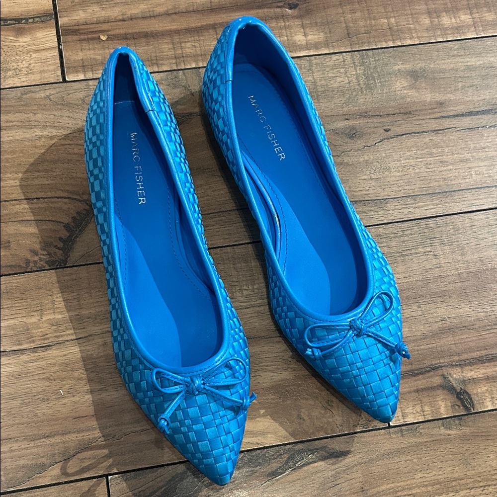 Marc Fisher Vibrant Blue Woven Flats